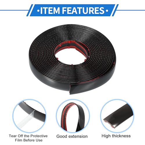 VekAuto Window Trim Strip Kit 3/4" 20mm Width 16Ft 5m Universal for Exterior Car Bumper Door Body Self Adhesive Scratch-Proof Decorative Sticker Plastic Gloss Black - Image 4