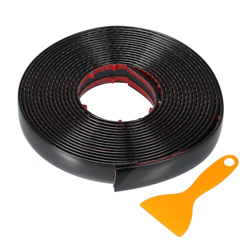 VekAuto Window Trim Strip Kit 3/4" 20mm Width 16Ft 5m Universal for Exterior Car Bumper Door Body Self Adhesive Scratch-Proof Decorative Sticker Plastic Gloss Black - Image 1
