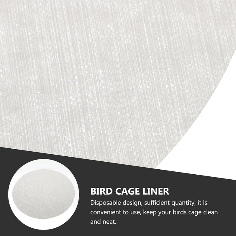VICASKY 100 قطعة بطانة قفص الببغاء القابل للتصرف فوط قفص الطيور الماصة صينية دائرية - Image 4