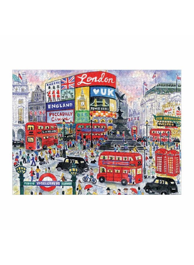 Galison Michael Storrings 1000 Piece London Jigsaw Puzzle for Adults, Illustrated Art Puzzle with Scene from the Streets of London, Multicolor - Image 2