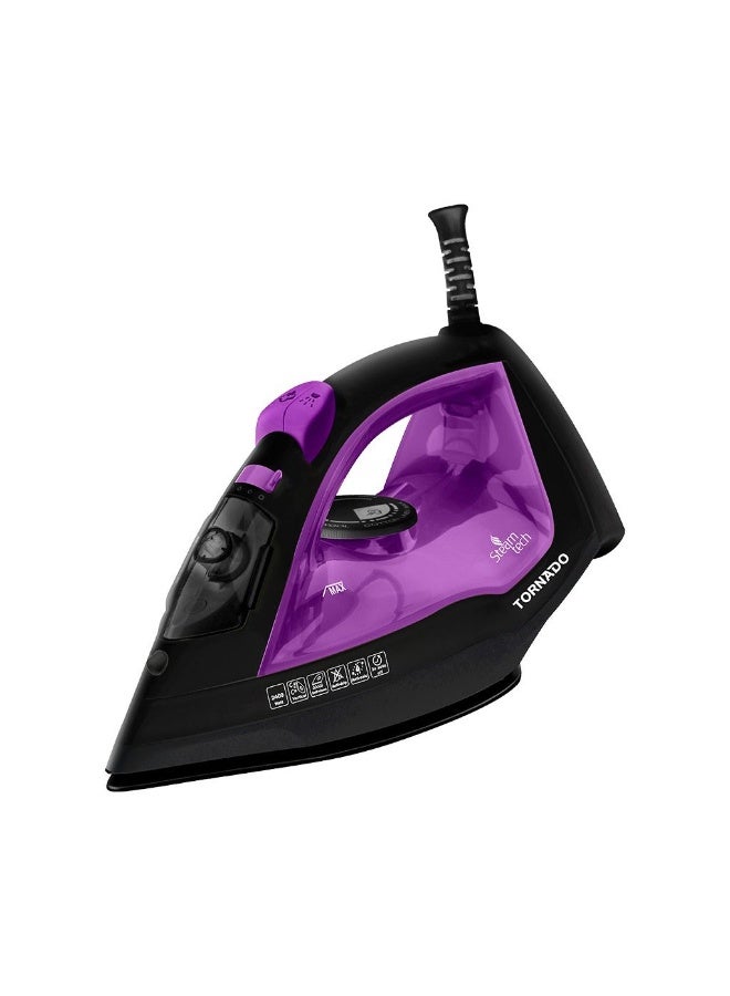 TORNADO Steam Iron 2400 Watt Ceramic Soleplate Violet TST-2400NC