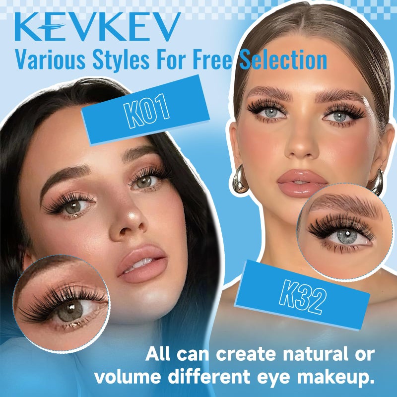 KevKev مجموعة رموش 144 قطعة رموش مجمعة رموش صناعية مجمعة رموش فردية شريط رفيع وناعم (صباحاً، D-8-18mix) - Image 5