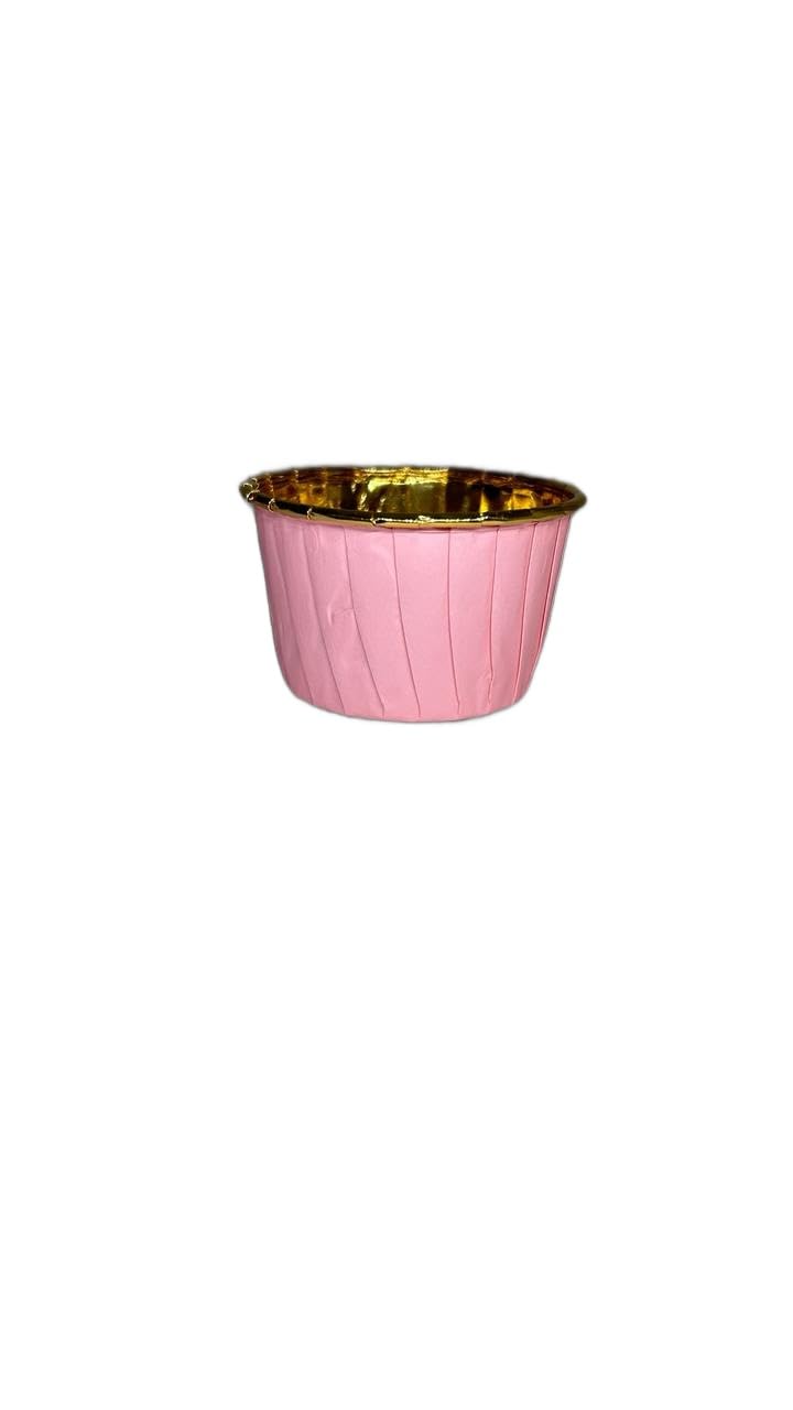 Baekence Baekence Choco Lava Mould Cake Mould Chocolava Baking Mould Pink Golden Pack of 100 pcs - Image 3