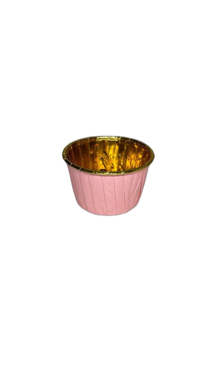 Baekence Baekence Choco Lava Mould Cake Mould Chocolava Baking Mould Pink Golden Pack of 100 pcs - Image 4