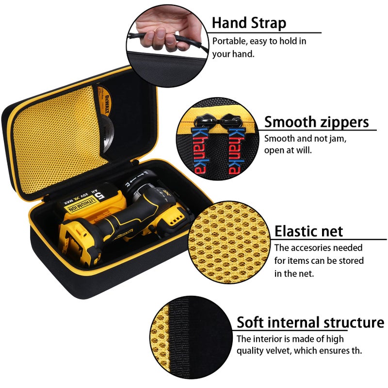 khanka Hard Carrying Case Replacement for DEWALT 20V MAX 3 in 1 Brushless Cut Off Tool (DCS438B), Case Only - Image 5