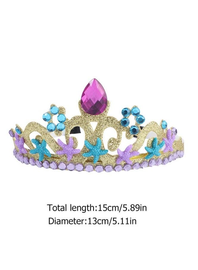 Mr. Penda 3 Pcs Mermaid Headbands Hair Accessories for Girls, Jewelry Kit Little Set for Kids,  Princess Party Dress Up Pretend Play Decorative Accessories - Image 2