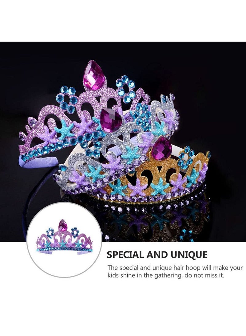 Mr. Penda 3 Pcs Mermaid Headbands Hair Accessories for Girls, Jewelry Kit Little Set for Kids,  Princess Party Dress Up Pretend Play Decorative Accessories - Image 3