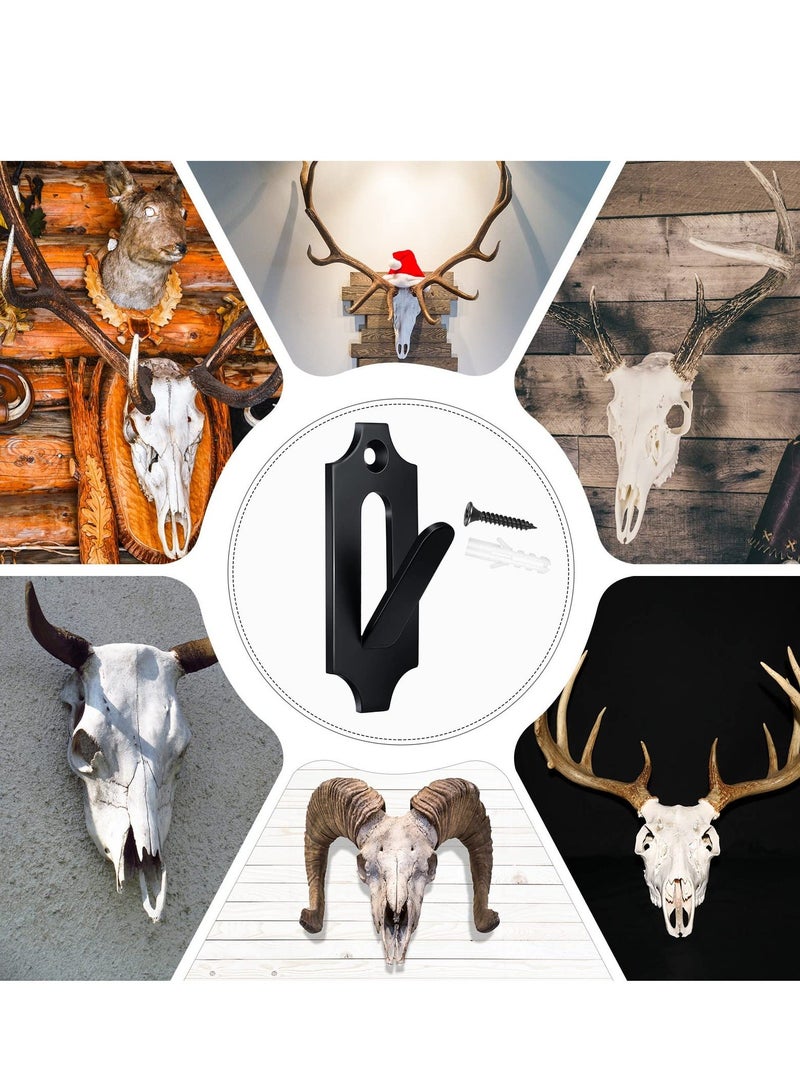 European Mount Skull Hanger, 4 Pcs Deer Skull Hooks Mount Bracket Wall Mount Skull Animal Antler Mounting Kit for Indoor Outdoor Wall Hook Hanging Decor - Image 5