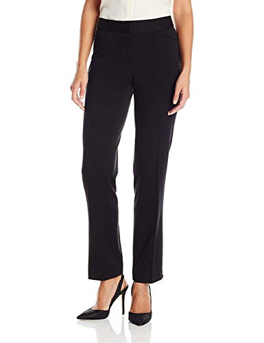 Rafaella Women's Curvy Gabardine Slim Leg Dress Pant with Pockets, Two-Way Stretch, Soft Work Slacks, 30" & 32" Inseam, Black, 8 - Image 3