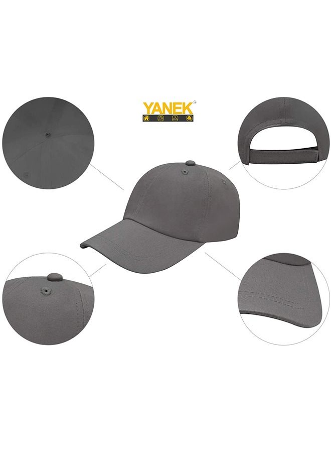 YANEK Plain Baseball Cap | 100% Cotton Hat | Classic & Adjustable | Dad Caps | For Men and Women. - Image 5
