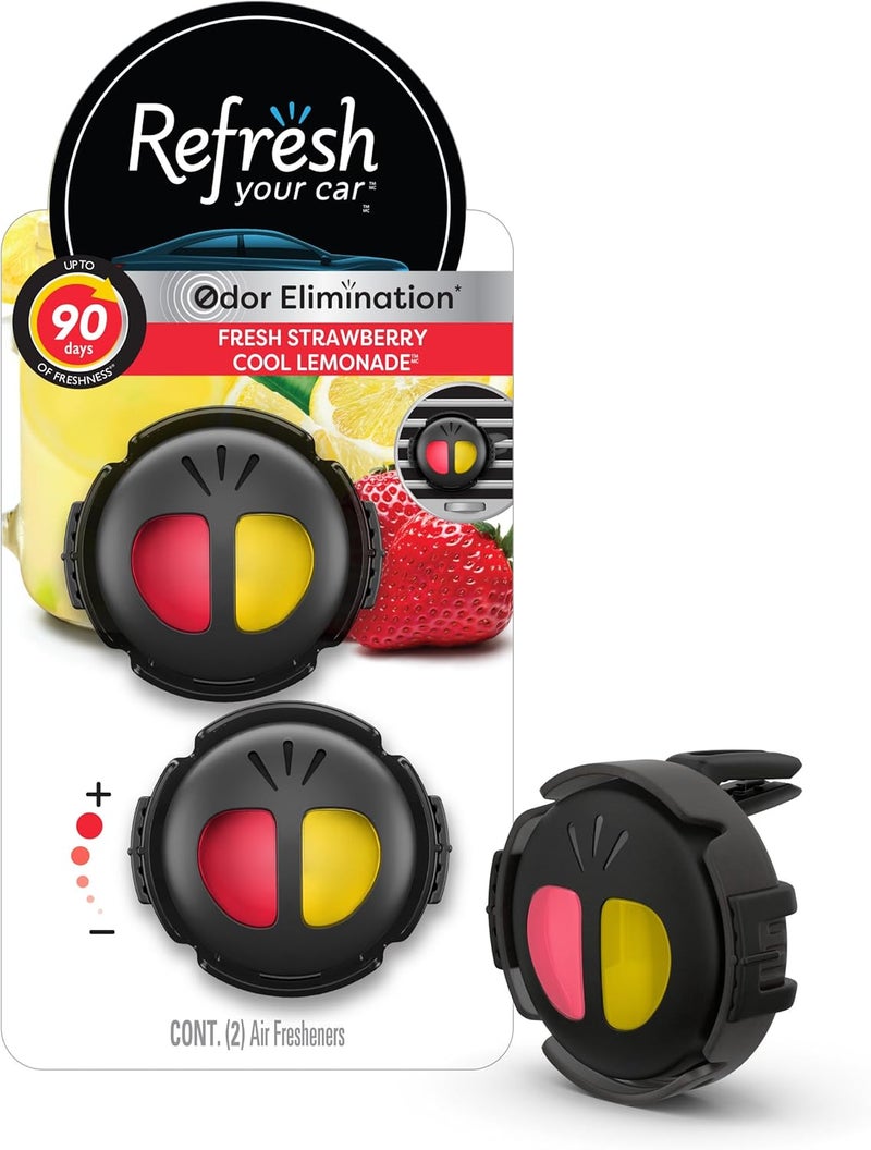 RefreshYourCar Refresh Your Car! E301451400 Dual Scent Mini Diffusers, Fresh Strawberry/Cool Lemonade Scent - Image 1