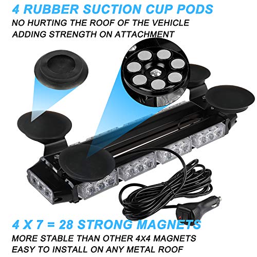 ASPL 16.8 Inch LED Strobe Flashing Light Bar, 26 Flashing Modes High Intensity Emergency Hazard Warning Beacon Lights with Magnetic Base for Car Trucks Trailer Roof Safety (Green White Green White) - Image 4