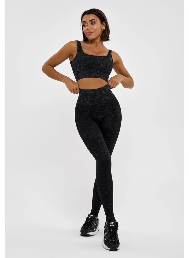 Bona Fide Marble Leggings Black Marble High Waist Gym Leggings for Women for Women | Best Price UAE