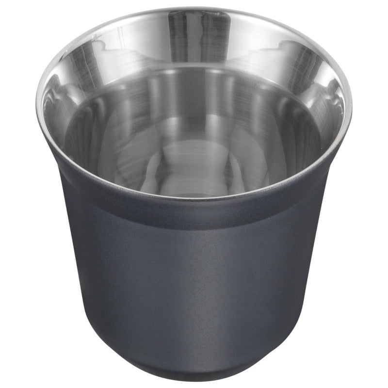 Double Layer Insulated Stainless Steel Travel Mug Dark Blue Espresso Coffee Cup - Image 2