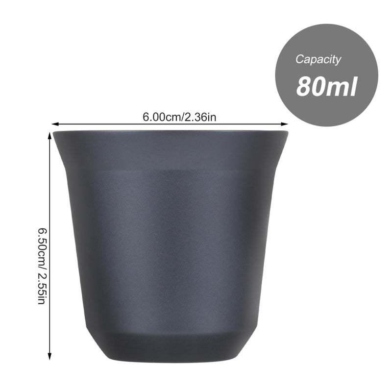 Double Layer Insulated Stainless Steel Travel Mug Dark Blue Espresso Coffee Cup - Image 3