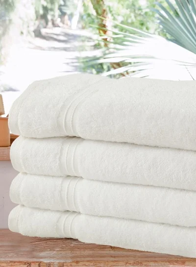 Bliss Casa 4-Piece 100% Combed Cotton Hand Towels - 550 GSM Quick Dry Highly Absorbent Hand Towel Set 16x28 Inch White 40x70cm