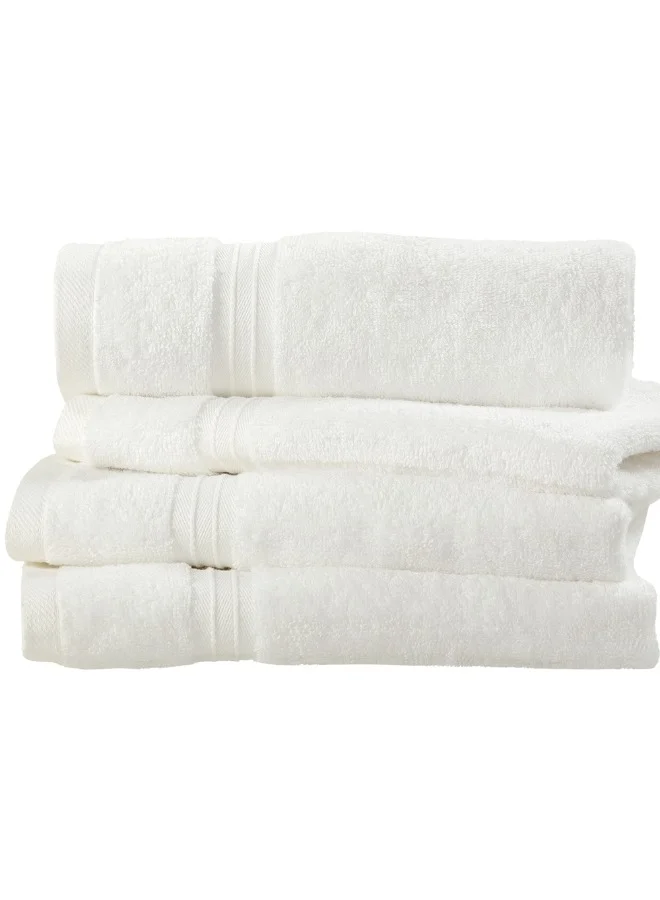 Bliss Casa 4-Piece 100% Combed Cotton Hand Towels - 550 GSM Quick Dry Highly Absorbent Hand Towel Set 16x28 Inch White 40x70cm