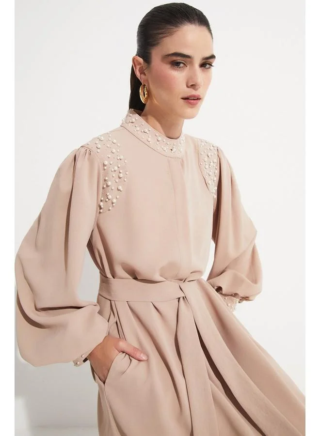 JUNE Beaded Belted Dress