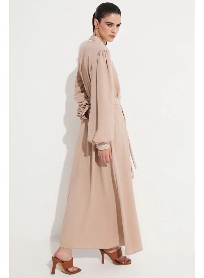 JUNE Beaded Belted Dress