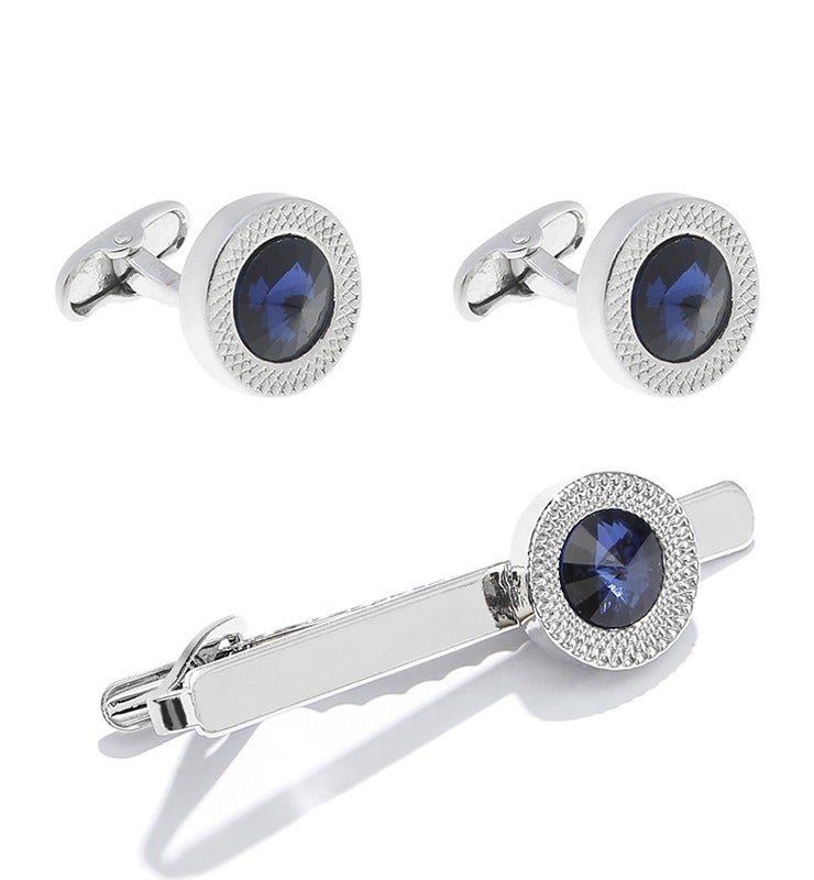 Luxury Men's Cufflinks and Tie Clip Set - Elegant Shirt Accessories for Business