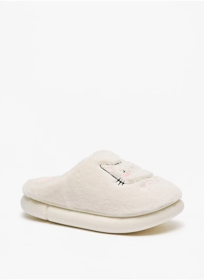 لو كونفورت Women's Cat Applique Bedroom Mules