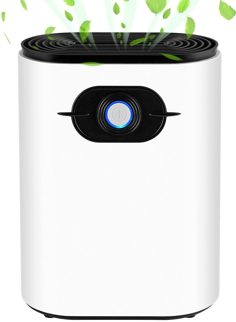 فورتي مزيل الرطوبة، مزيلات الرطوبة الكهربائية المحمولة بسعة 1200 مل تمتص الماء 500 مل/24 ساعة، إيقاف التشغيل التلقائي، منظف هواء فائق الهدوء للمنزل والمطبخ والجراج وخزانة الملابس والطابق السفلي - Image 1