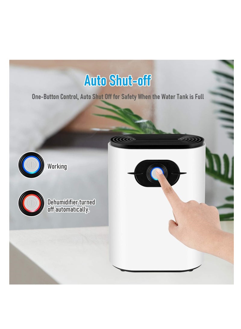 فورتي مزيل الرطوبة، مزيلات الرطوبة الكهربائية المحمولة بسعة 1200 مل تمتص الماء 500 مل/24 ساعة، إيقاف التشغيل التلقائي، منظف هواء فائق الهدوء للمنزل والمطبخ والجراج وخزانة الملابس والطابق السفلي - Image 4
