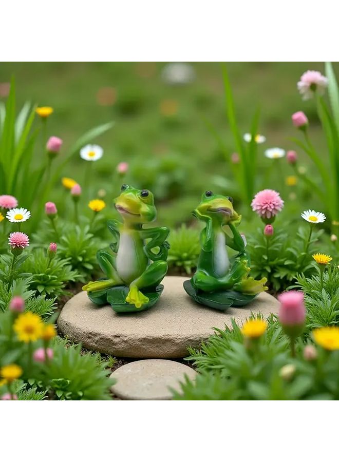 Lifelike Green Frog Garden Statue Realistic Resin Amphibian Home Decor Indoor Outdoor Desktop Balcony Low Maintenance Pinch Waist - Image 2
