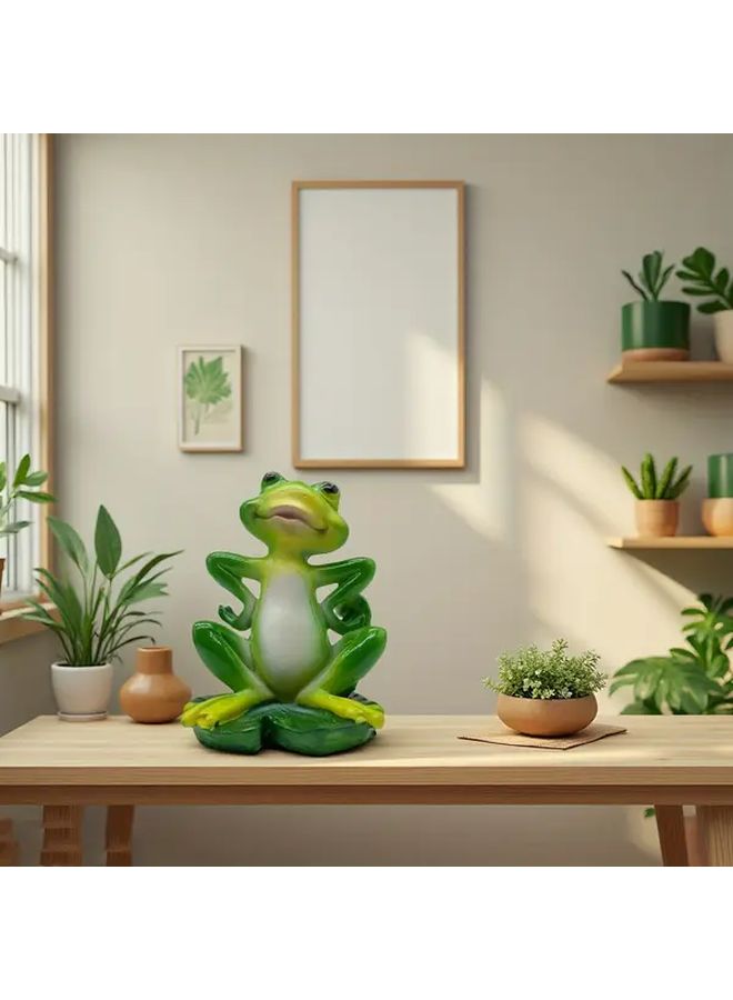 Lifelike Green Frog Garden Statue Realistic Resin Amphibian Home Decor Indoor Outdoor Desktop Balcony Low Maintenance Pinch Waist - Image 5