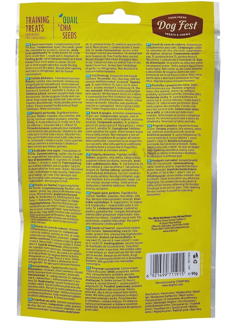 Dog Fest - FARM FRESH DOG FEST TREATS & CHEWS TRAINING TREATS QUAIL & CHIA SEEDS - Image 1