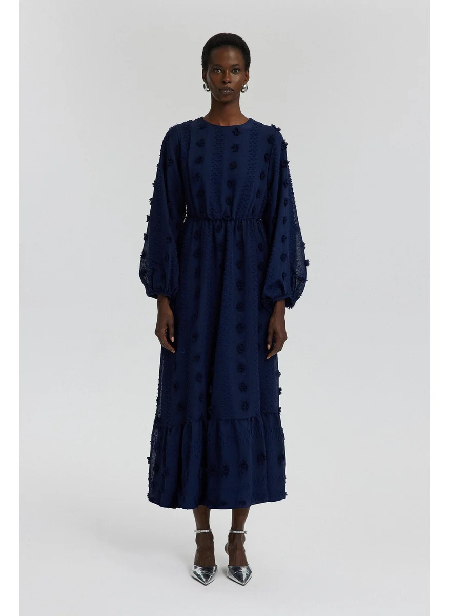 Touche Waist Gathered Chiffon Dress