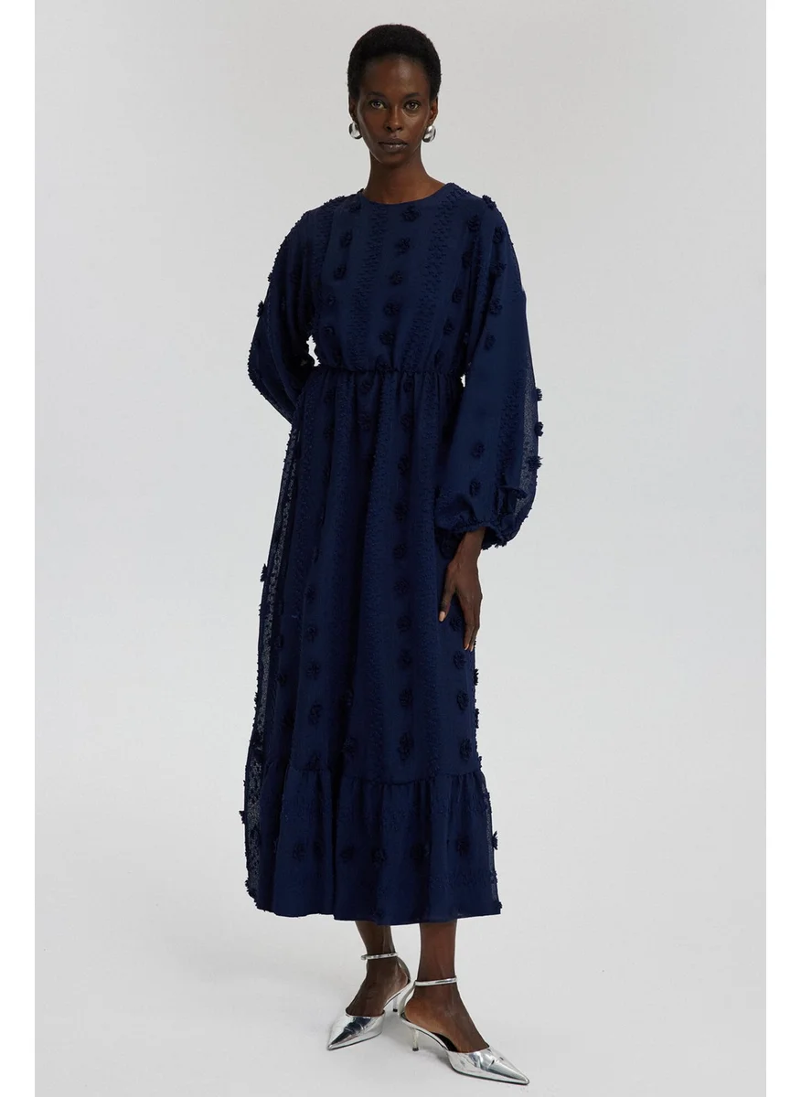 Touche Waist Gathered Chiffon Dress