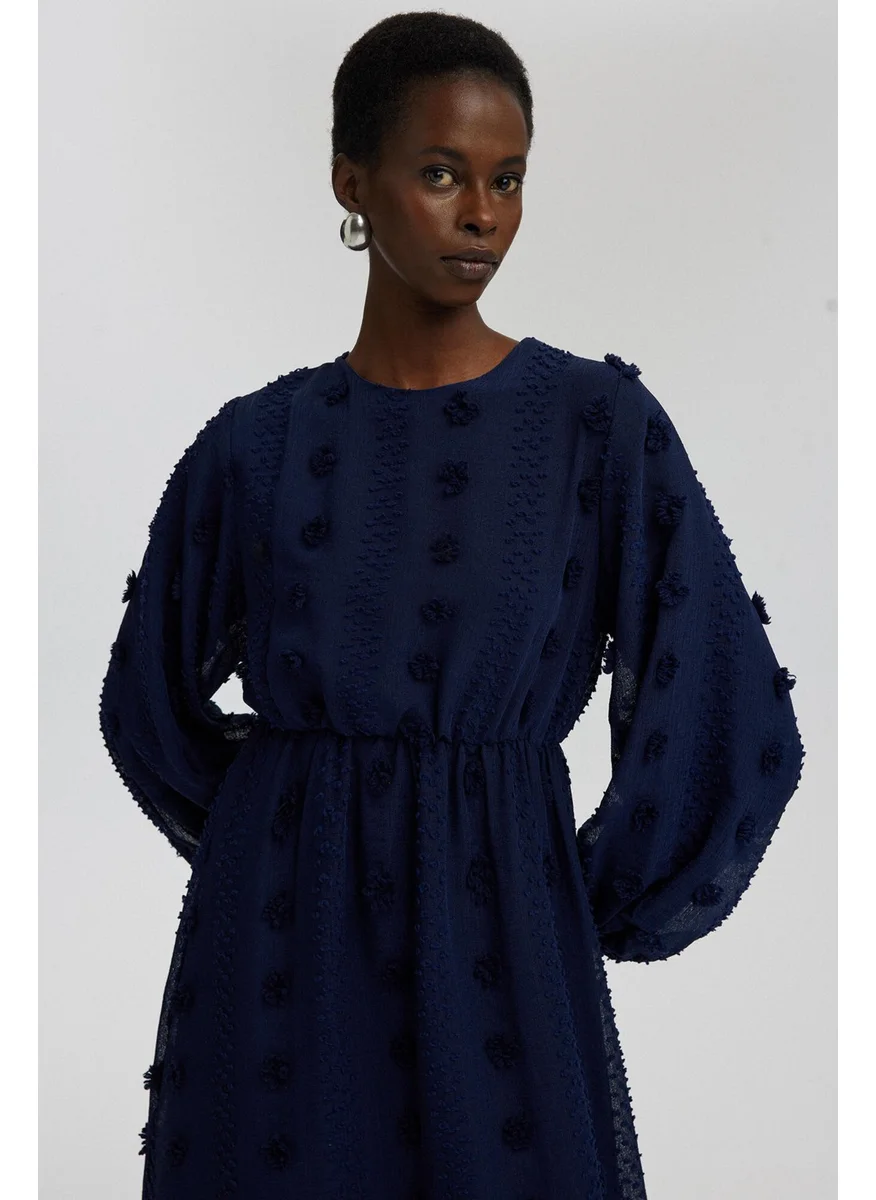 Touche Waist Gathered Chiffon Dress