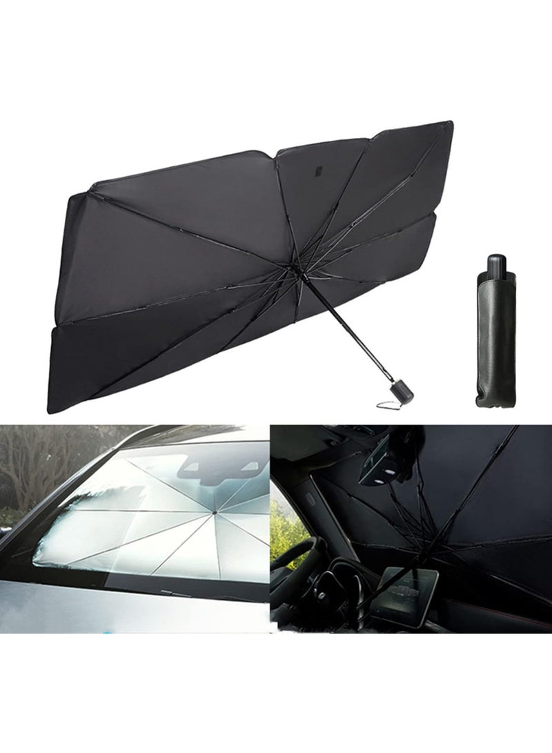 Exotic All Season Portable Foldable Car Windshield Sunshade Uv Protection, Cooling Interior Durable Polyester - Image 1