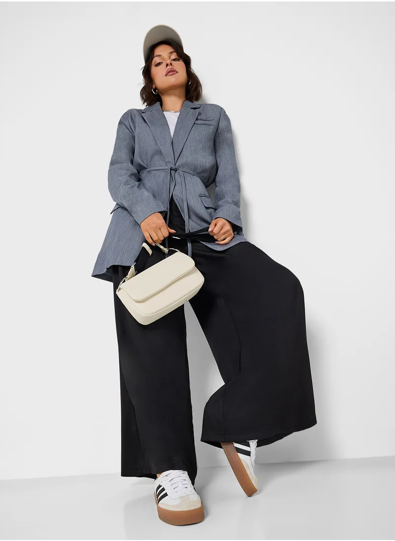 جينجر Pleated Wide Leg Culottes