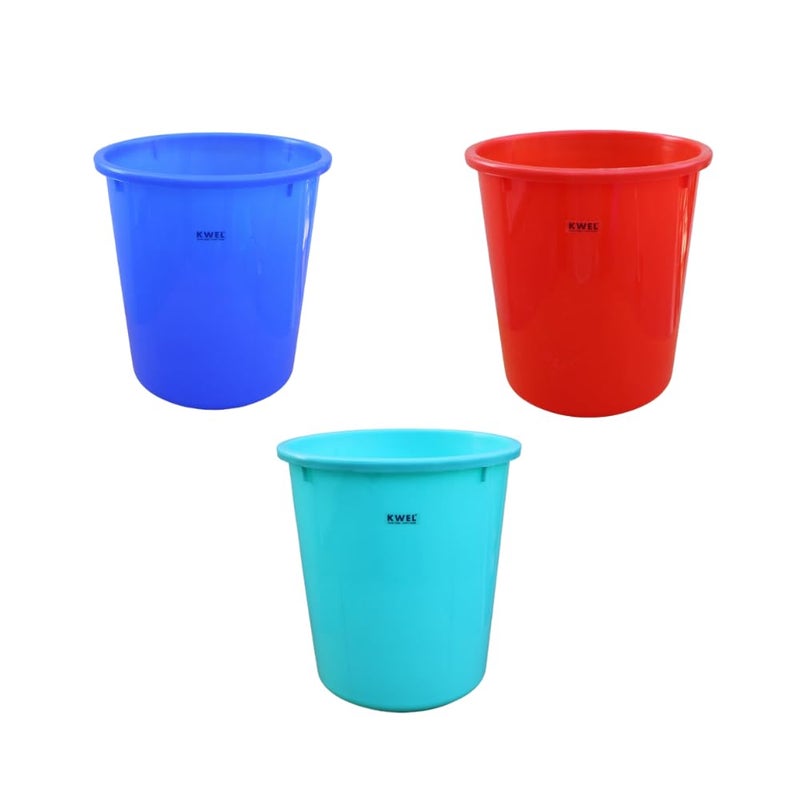 KWEL KWEL Plastic Open Smart Dustbin (10 L, Multicolour) - Pack of 2 - Image 2