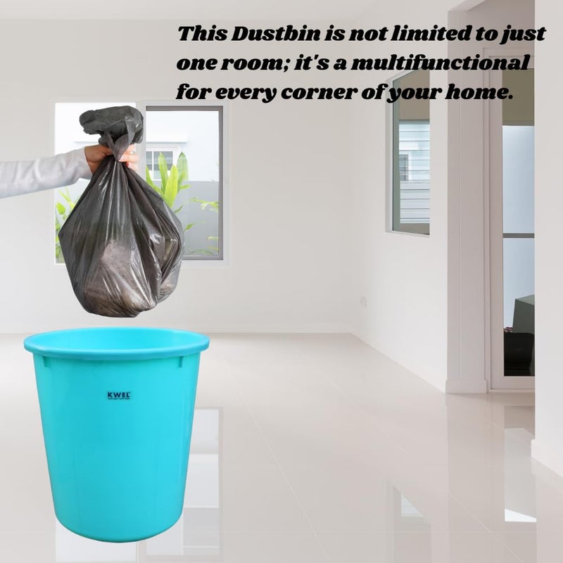 KWEL KWEL Plastic Open Smart Dustbin (10 L, Multicolour) - Pack of 2 - Image 4
