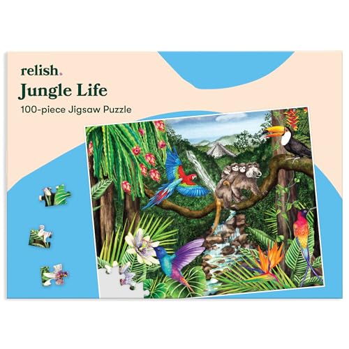 Relish 100 Piece Puzzles for Adults Jungle Life Dementia Jigsaw Puzzle Dementia Products for Elderly - Image 1
