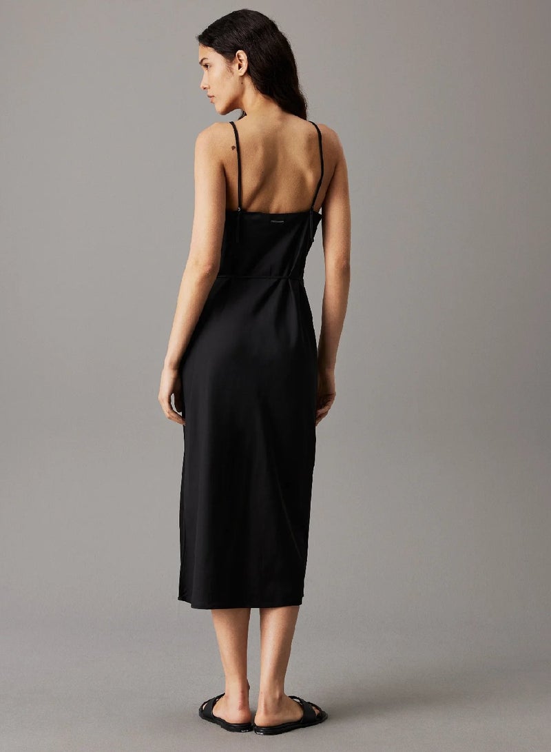 CALVIN KLEIN Crepe Midi Slip Dress - Image 2