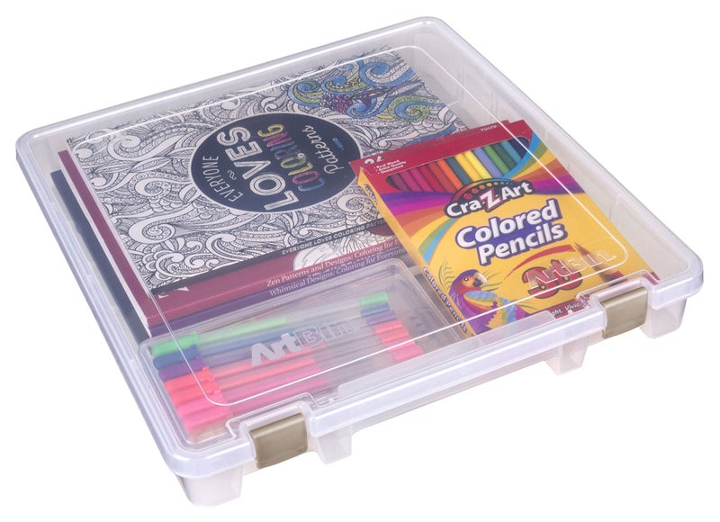 ArtBin 9100AB Super Satchel Slim 1 Open Compartment, Art & Craft Organizer, [1] Plastic Storage Case, Clear - Image 4