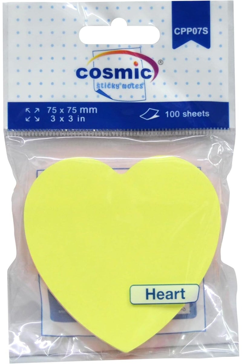 Cosmic CPP07S Heart Shaped Sticky Notes 100 Sheets, 3.5 x 3.5-Inch, Neon Assorted - Image 2
