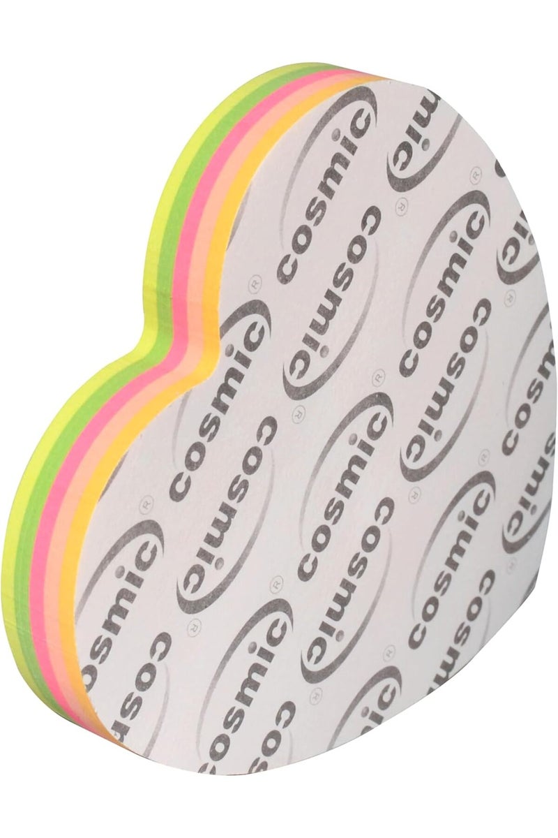 Cosmic CPP07S Heart Shaped Sticky Notes 100 Sheets, 3.5 x 3.5-Inch, Neon Assorted - Image 3