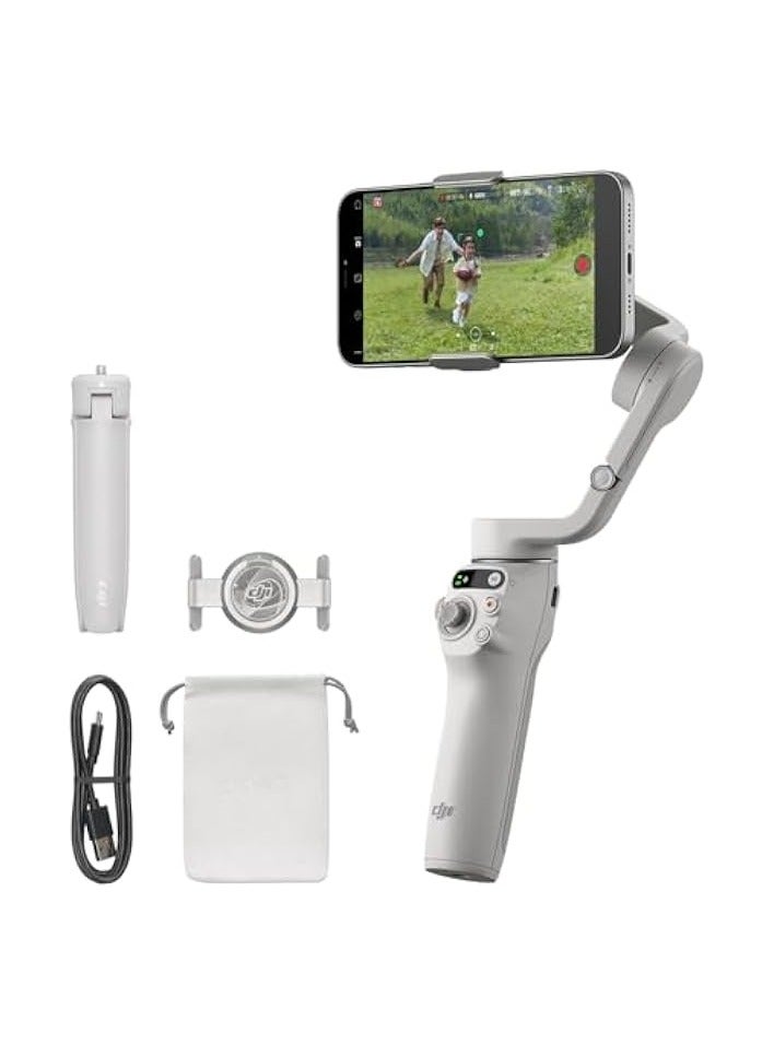 PROMASS Mobile 6 Smartphone Gimbal Stabilizer, 3-Axis Phone Gimbal, Built-In Extension Rod, Android and iPhone Gimbal, Vlogging Stabilizer, Platinum Gray, UAE Version.