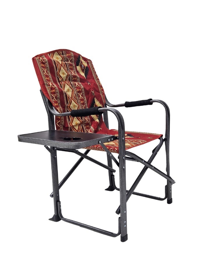 سمارت هوم كرسي رحلات قابل للطي مع مسند زراع وطاولة جانبية ، مقعد رحلات ،كرسي رياضي، كرسي تخييم  وكرسي حديقة - Image 2