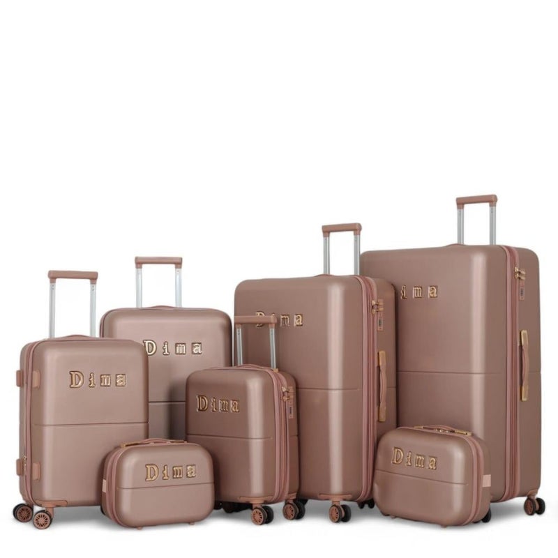 DIMA Bridal Dabash Bag Set - 7 pieces, including 5 trolley bags and 2 makeup bags - with double covers - and an expansion zipper - Dima brand - Image 1