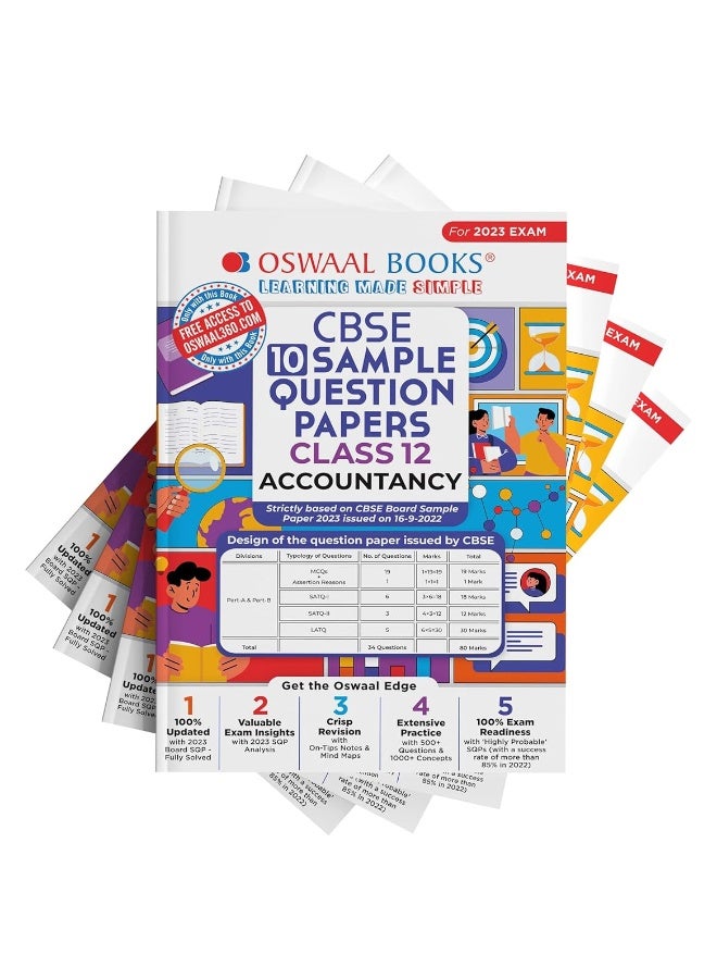 Oswaal CBSE Accountancy, English Core, Business Studies & Mathematics Class 12 Sample Question Papers (Set of 4 Books) (For 2023 Board Exam)  - Image 1