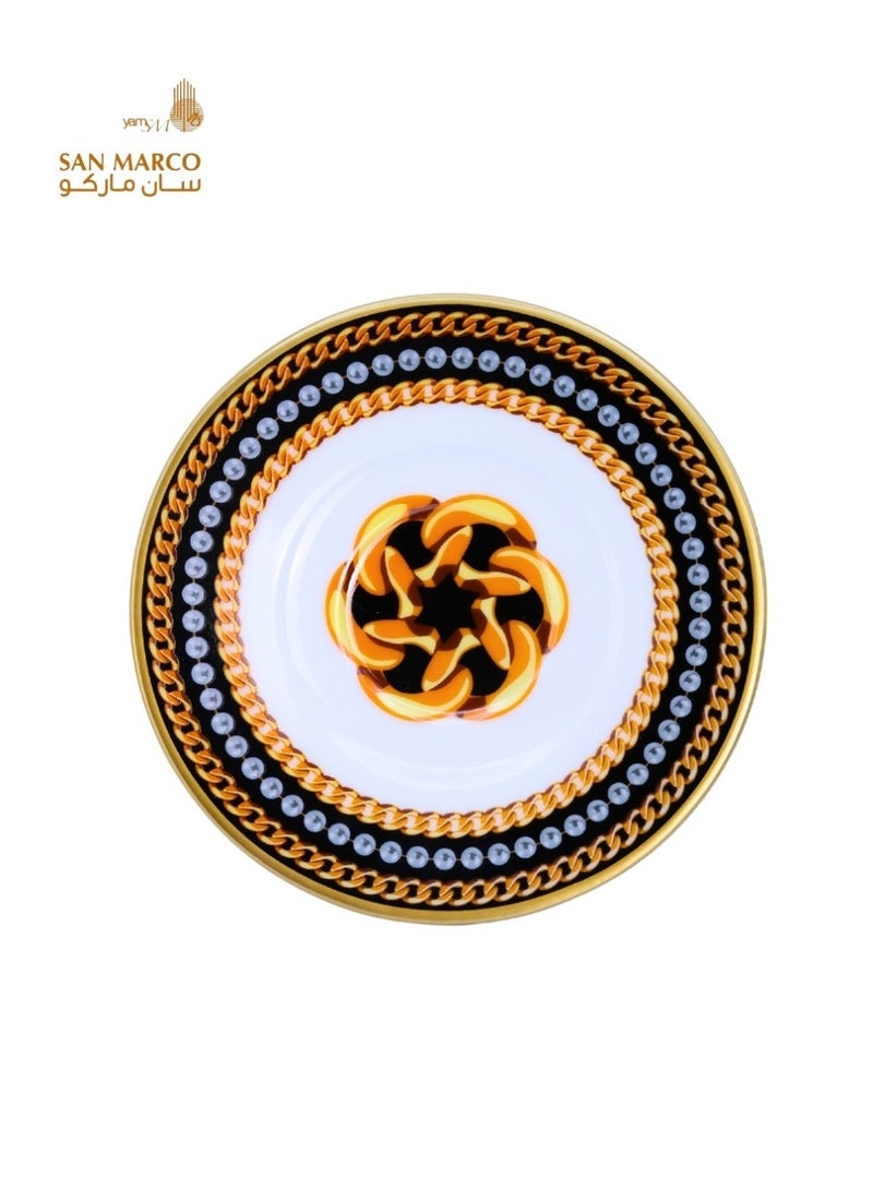 San Marco طقم أكواب شاي فاخر باللونين الأسود والذهبي – 12 قطعة - Image 3