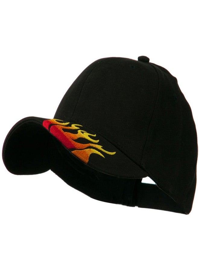 CAMEO Brushed Cotton Embroidered Flame Logo Cap - Black OSFM - Image 1