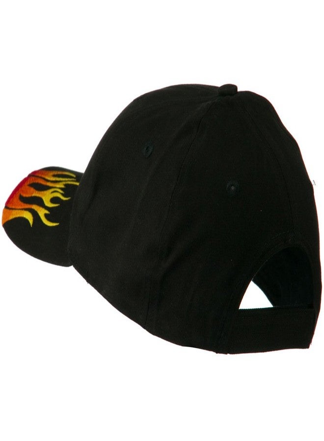 CAMEO Brushed Cotton Embroidered Flame Logo Cap - Black OSFM - Image 4