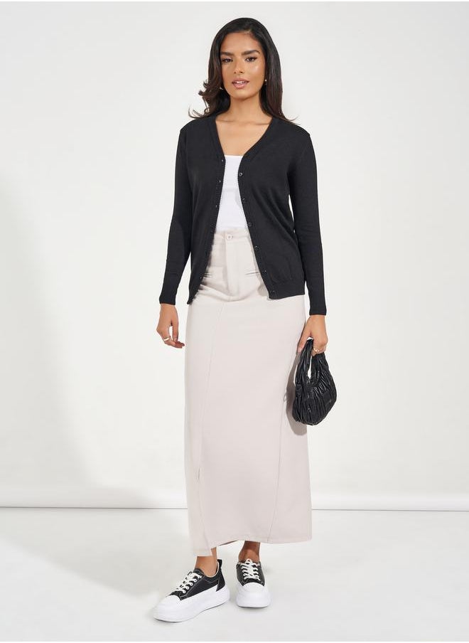 Styli - Regular Fit Button Placket Cardigan - Image 1